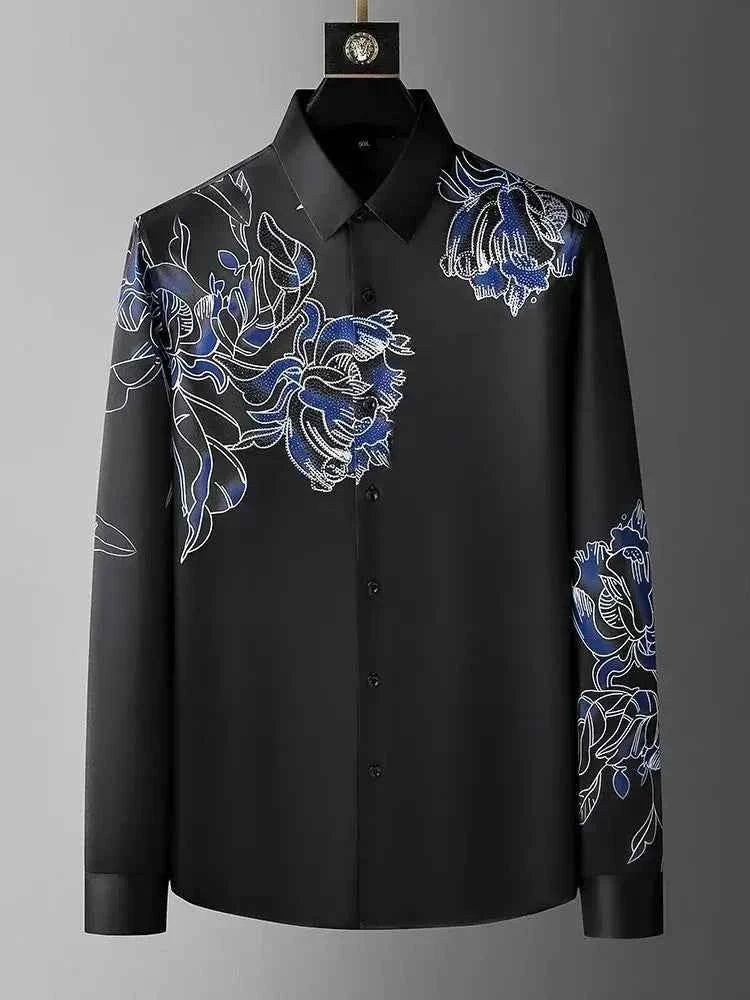 Chemise Homme Floral « Papillon Éthéré » – Coupe Classique, Imprimé Floral Artistique