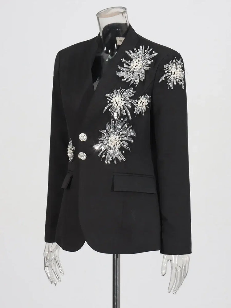 Chemise homme élégante noire avec motif floral blanc