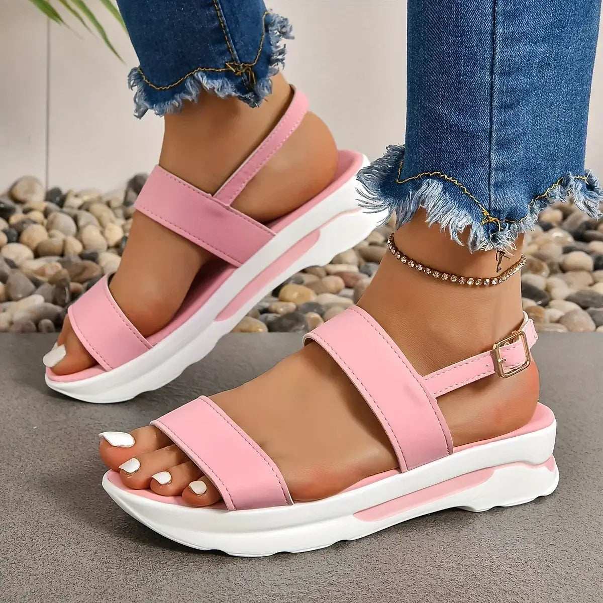 Sandales Plateforme Femme Alina – Style Moderne et Semelle Épaisse Ultra Confortable